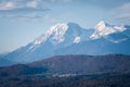 Village Rasica and mountain range KamnikÃ¢â¬âSavinja Alps with Kocna, Grintovec Royalty Free Stock Photo